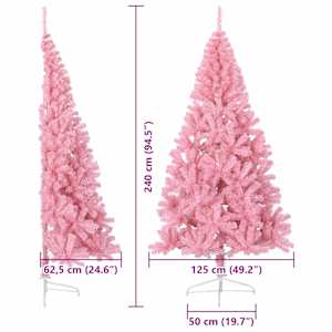 Umělý osvětlený vánoční stromeček Růžová 240 cm PVC - obrázek 15