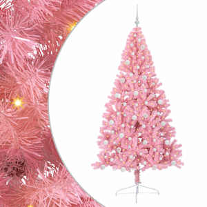 vidaXL Tehis pre-lit j&otilde;ulupuu Roosa 240 cm PVC