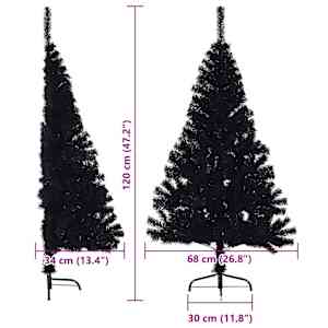 Umělý osvětlený vánoční stromeček Černá 120 cm PVC - obrázek 19
