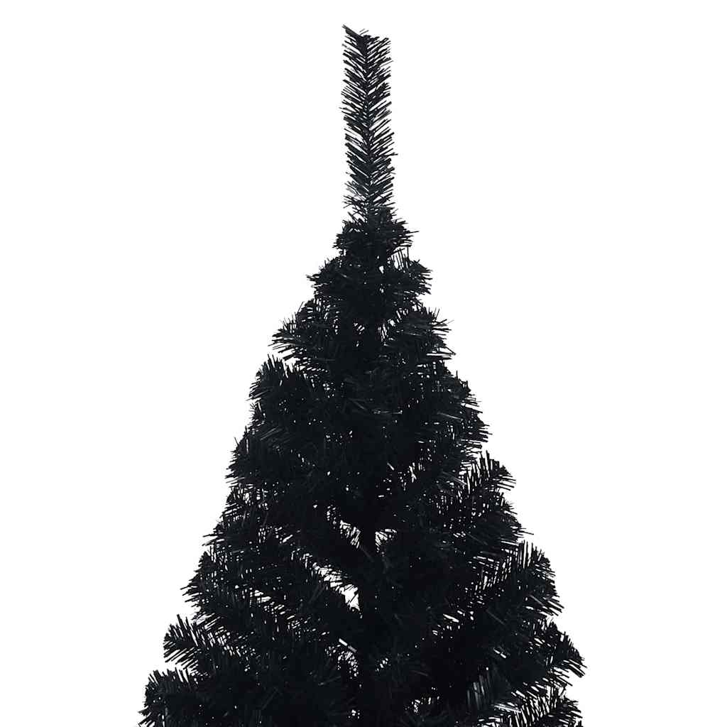 Umělý osvětlený vánoční stromeček Černá 180 cm PVC - obrázek 14