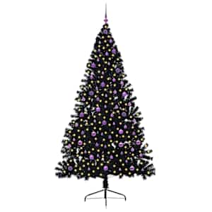 Umělý osvětlený vánoční stromeček Černá 240 cm PVC - obrázek 3
