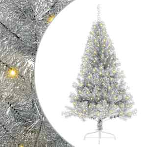 vidaXL Tehis pre-lit j&otilde;ulupuu koos 150 LED-iga H&otilde;bedane 120 cm PET