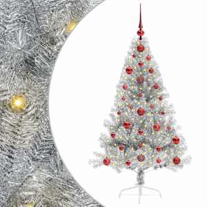 vidaXL Tehis pre-lit j&otilde;ulupuu koos 150 LED-iga H&otilde;bedane 120 cm PET