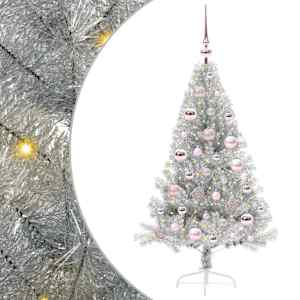vidaXL Tehis pre-lit j&otilde;ulupuu koos 150 LED-iga H&otilde;bedane 120 cm PET