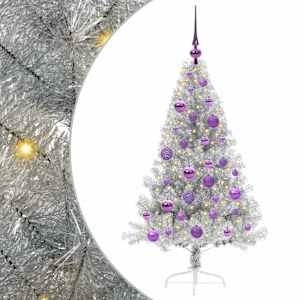 vidaXL Tehis pre-lit j&otilde;ulupuu koos 150 LED-iga H&otilde;bedane 120 cm PET