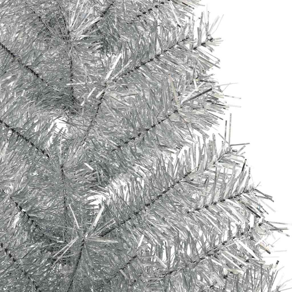 vidaXL Künstlicher vorbeleuchteter Weihnachtsbaum Silber 180 cm PET – Bild 14