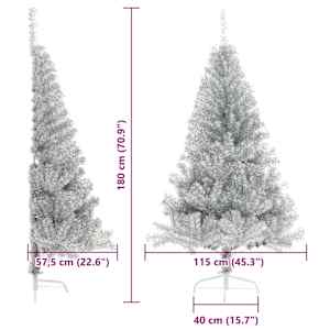 Umělý osvětlený vánoční stromeček Stříbrná 180 cm PET - obrázek 20
