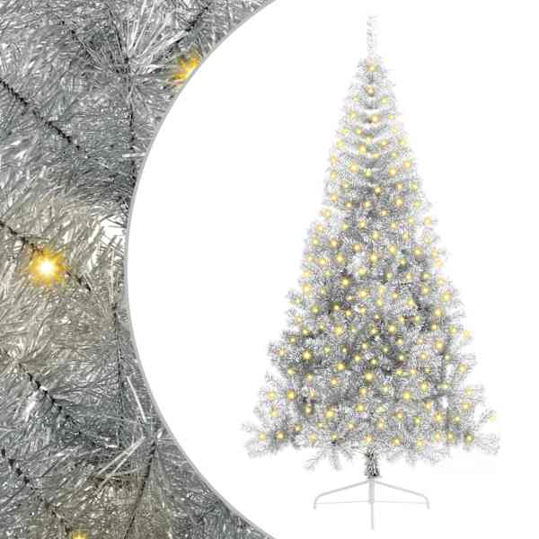 vidaXL Tehis pre-lit j&otilde;ulupuu koos 300 LED-iga H&otilde;bedane 210 cm PET
