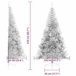 Umělý osvětlený vánoční stromeček Stříbrná 210 cm PET - obrázek 20