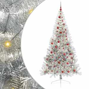 vidaXL Tehis pre-lit j&otilde;ulupuu koos 300 LED-iga H&otilde;bedane 210 cm PET