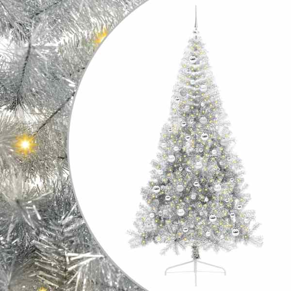 vidaXL Tehis pre-lit j&otilde;ulupuu koos 300 LED-iga H&otilde;bedane 210 cm PET