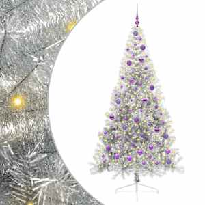 vidaXL Tehis pre-lit j&otilde;ulupuu koos 300 LED-iga H&otilde;bedane 210 cm PET