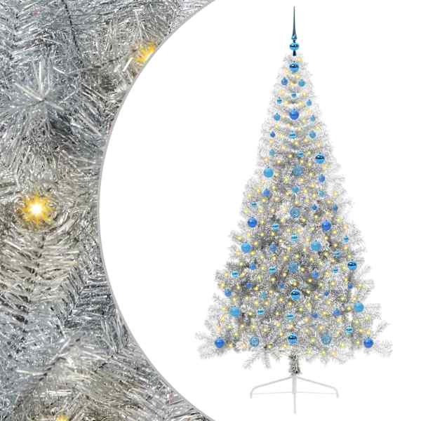vidaXL Tehis pre-lit j&otilde;ulupuu koos 300 LED-iga H&otilde;bedane 210 cm PET