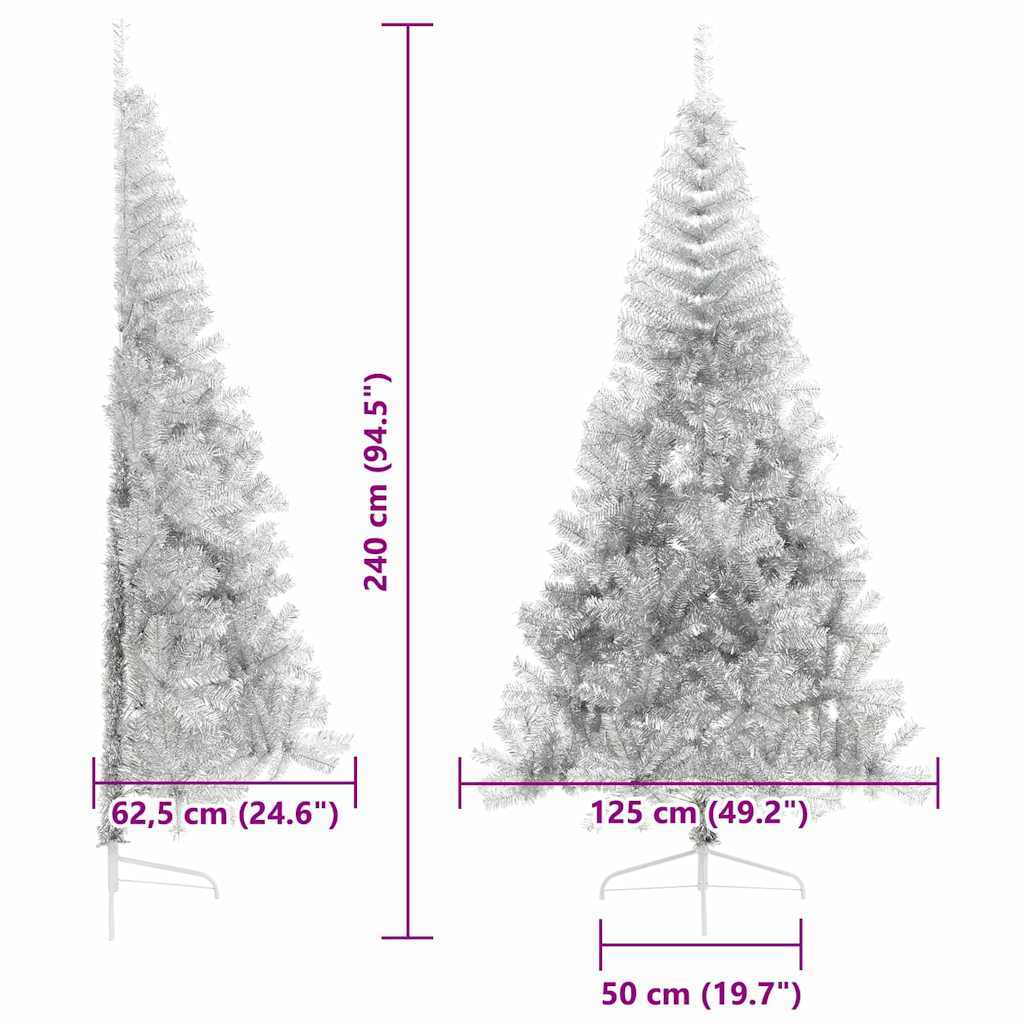 Umělý osvětlený vánoční stromeček Stříbrná 240 cm PET - obrázek 13