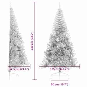 Umělý osvětlený vánoční stromeček Stříbrná 240 cm PET - obrázek 13