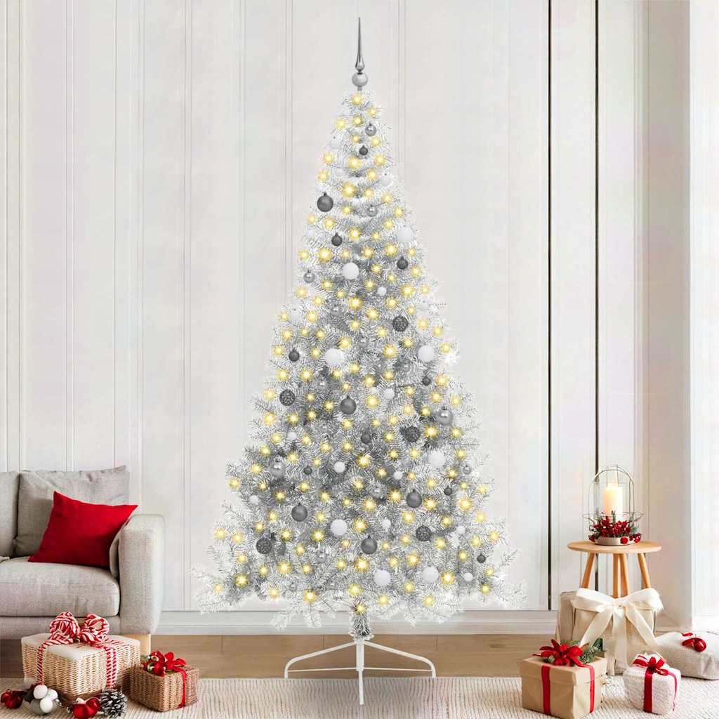 Sapin de Noël artificiel Argent 240 cm PET