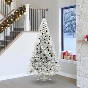 Umjetna preddekorirana božićna jelka srebrna 240 cm PET
