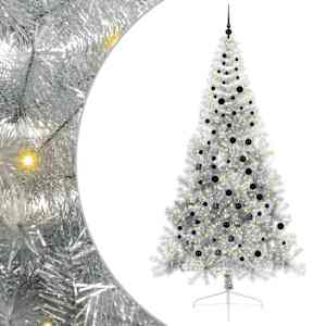 vidaXL Tehis pre-lit j&otilde;ulupuu koos 300 LED-iga H&otilde;bedane 240 cm PET