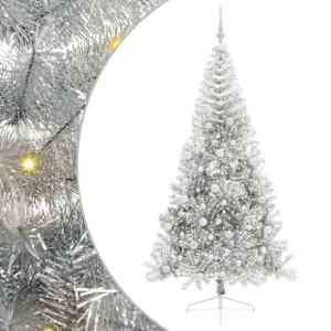 vidaXL Tehis pre-lit j&otilde;ulupuu koos 300 LED-iga H&otilde;bedane 240 cm PET