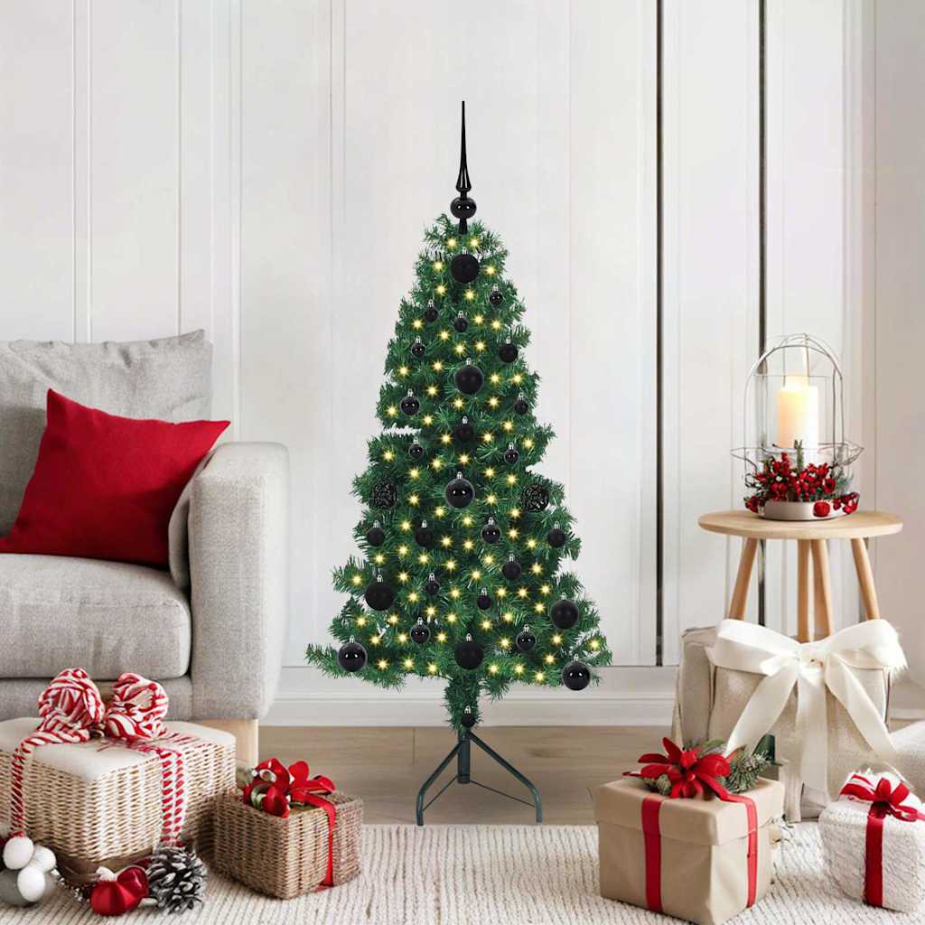 Arbre de Noël artificiel d'angle Vert 120 cm PVC et métal