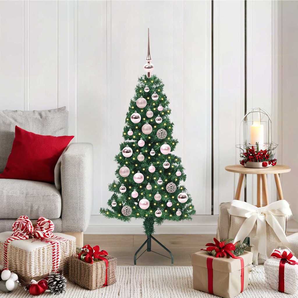 Arbre de Noël artificiel d'angle Vert 120 cm PVC et métal