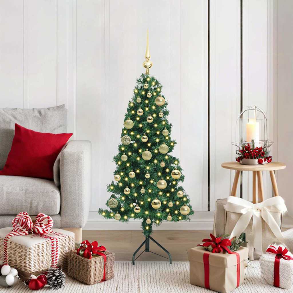 Arbre de Noël artificiel d'angle Vert 120 cm PVC et métal