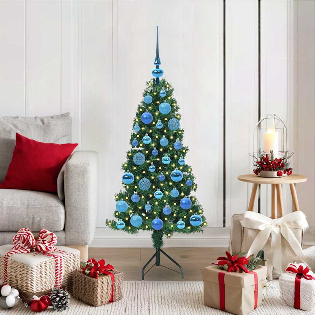 Arbre de Noël artificiel d'angle Vert 120 cm PVC et métal