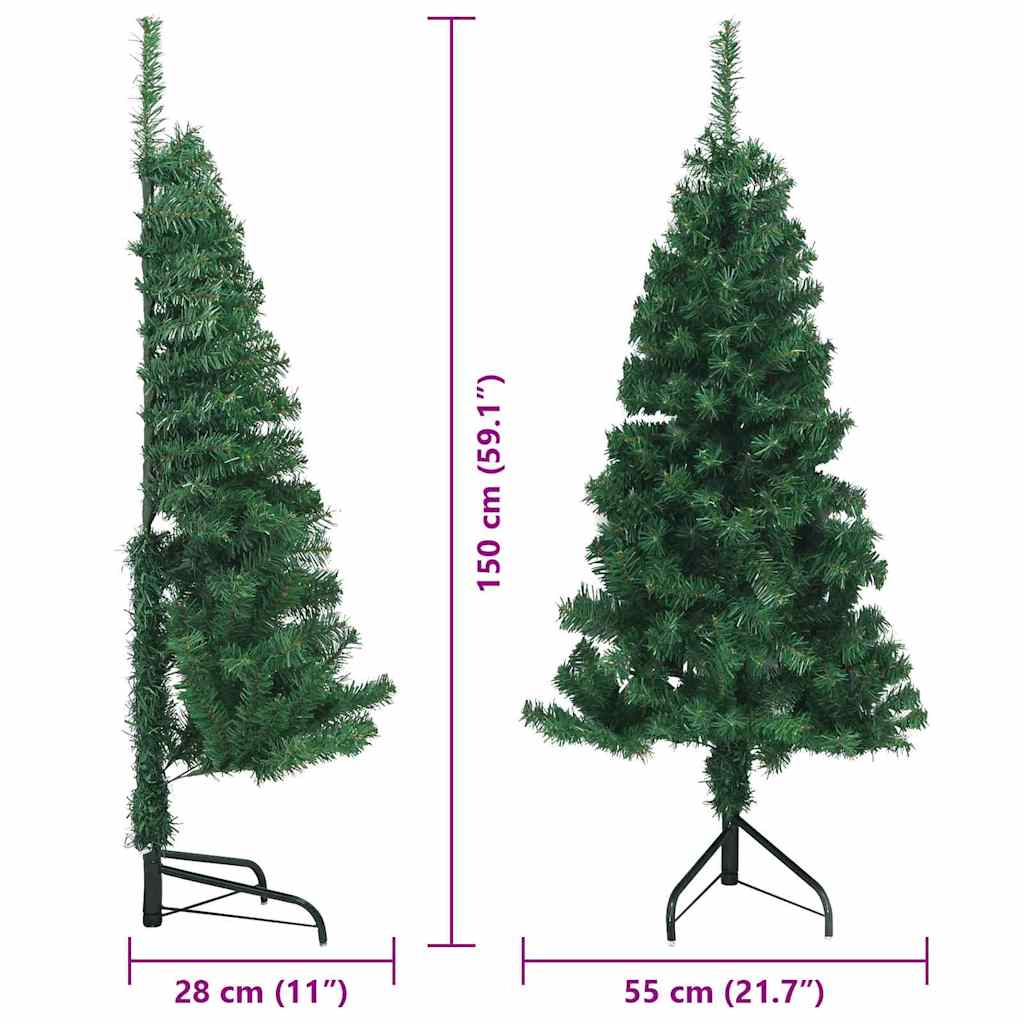 Corner Artificial Christmas Tree size guide
