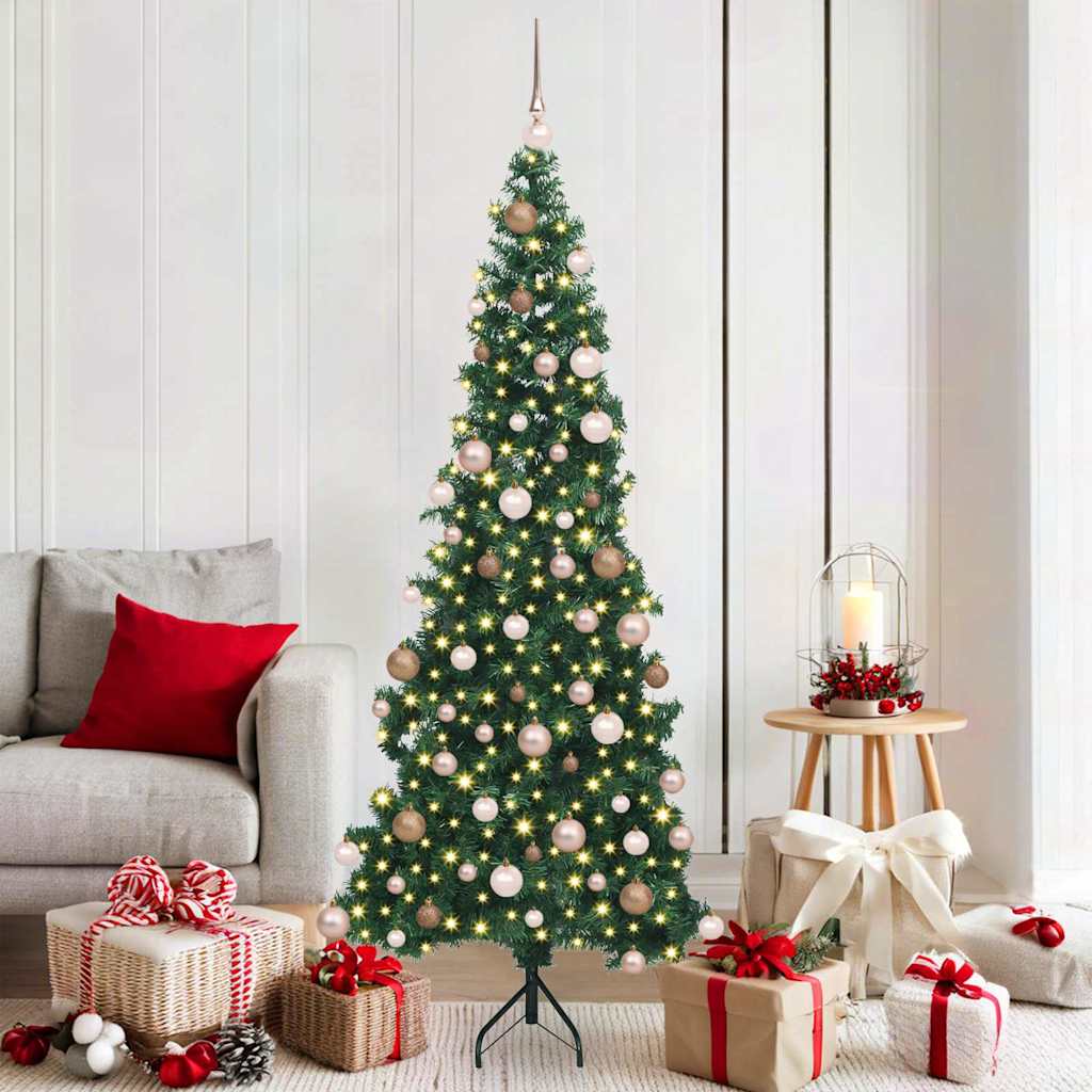 Arbre de Noël artificiel d'angle Vert 180 cm PVC et métal