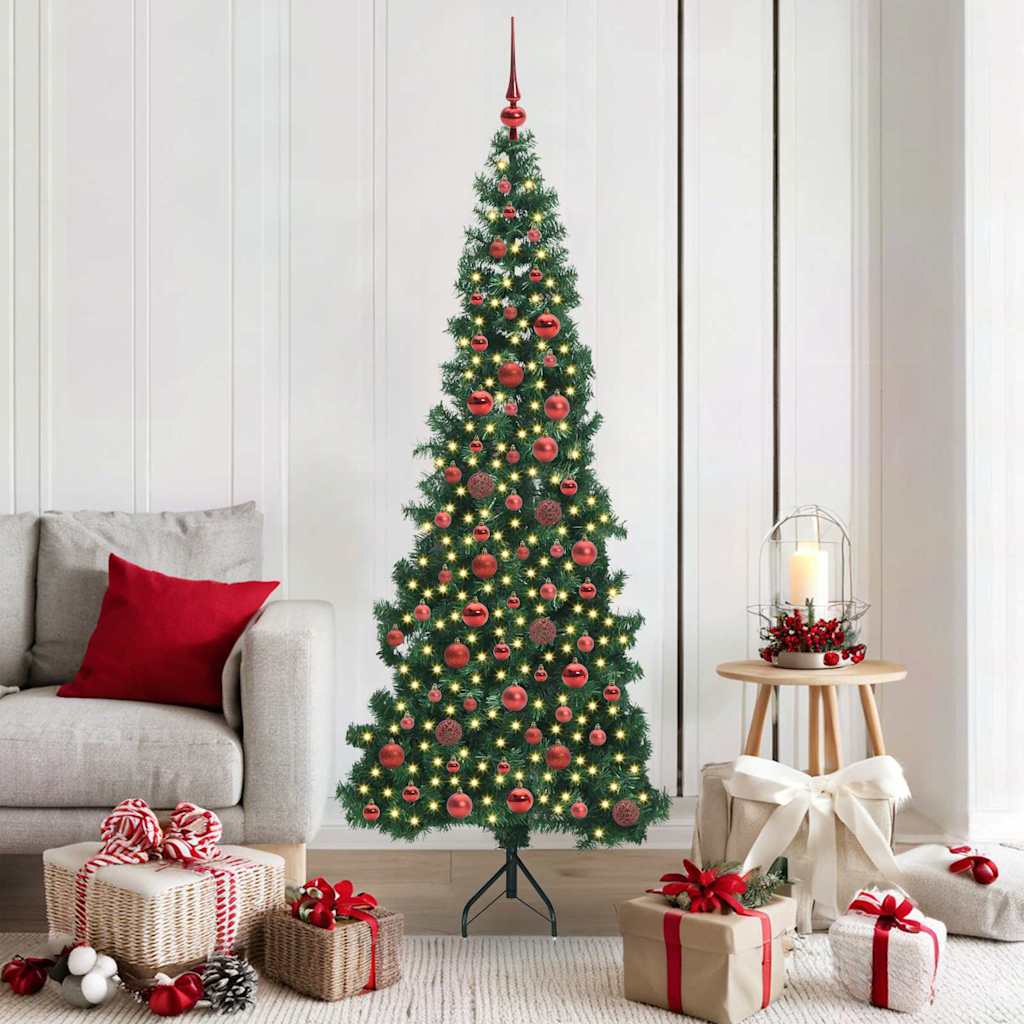 Arbre de Noël artificiel d'angle Vert 180 cm PVC et métal