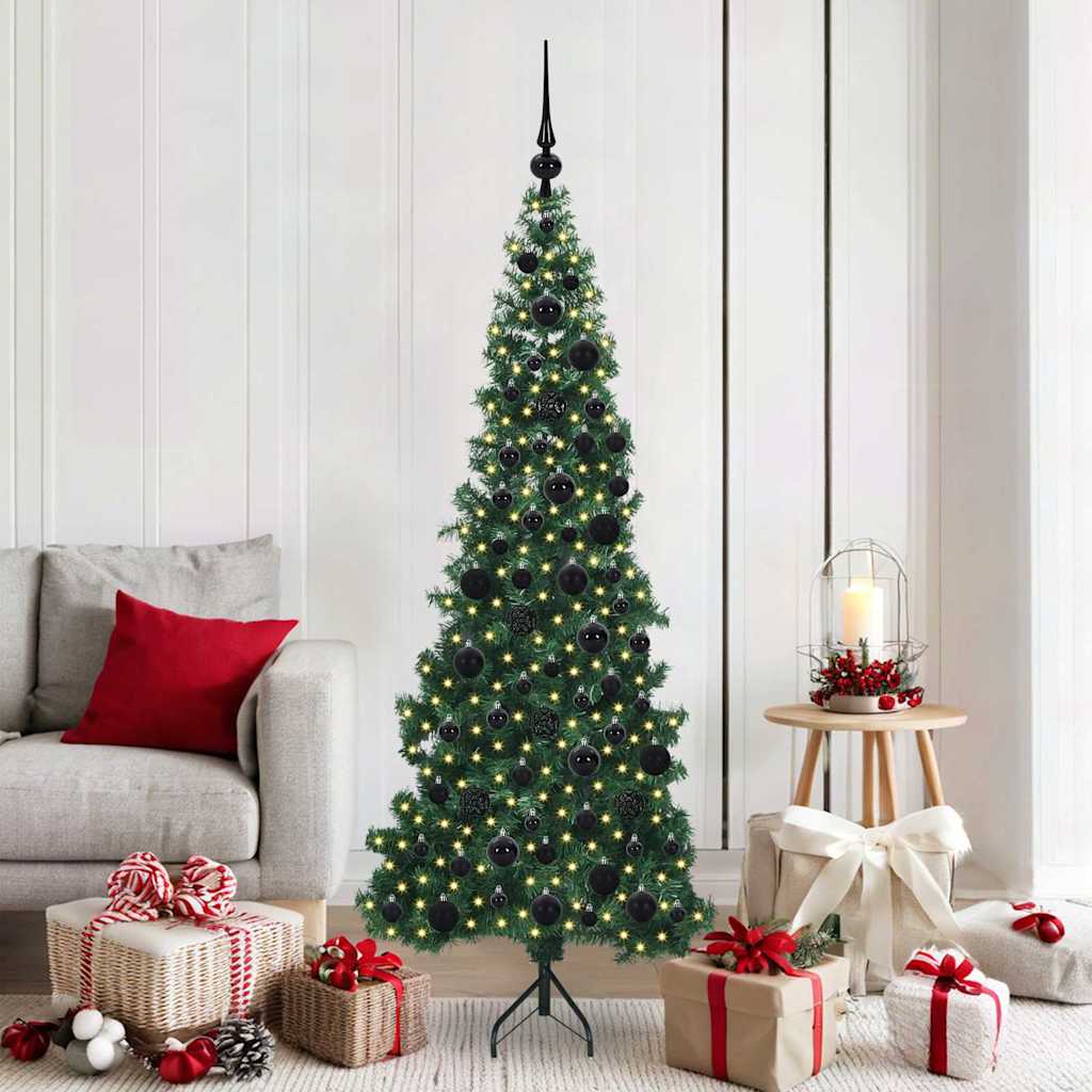 Arbre de Noël artificiel d'angle Vert 180 cm PVC et métal