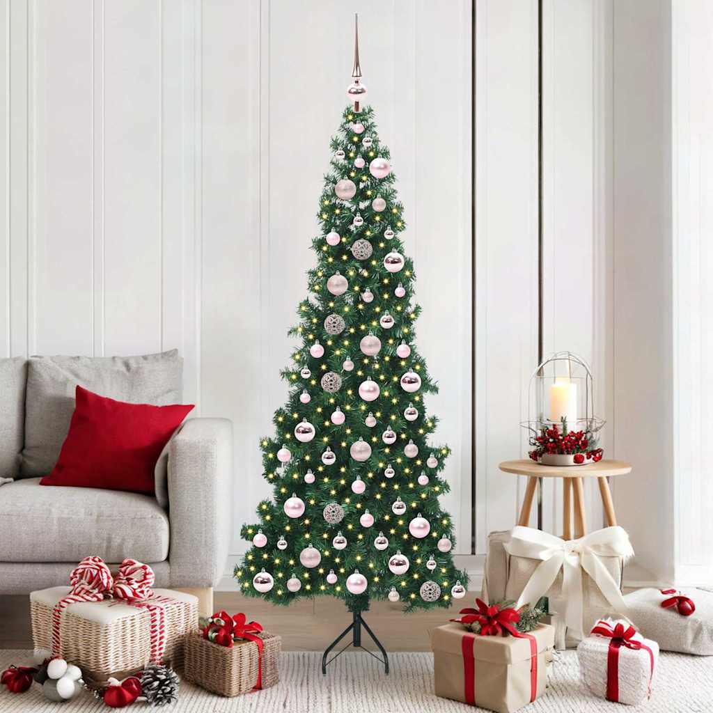 Arbre de Noël artificiel d'angle Vert 180 cm PVC et métal