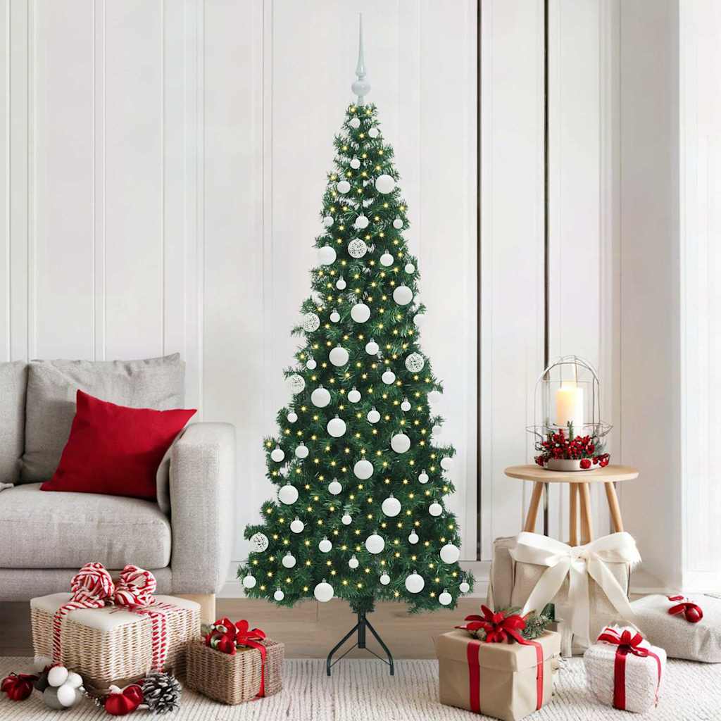 Arbre de Noël artificiel d'angle Vert 180 cm PVC et métal