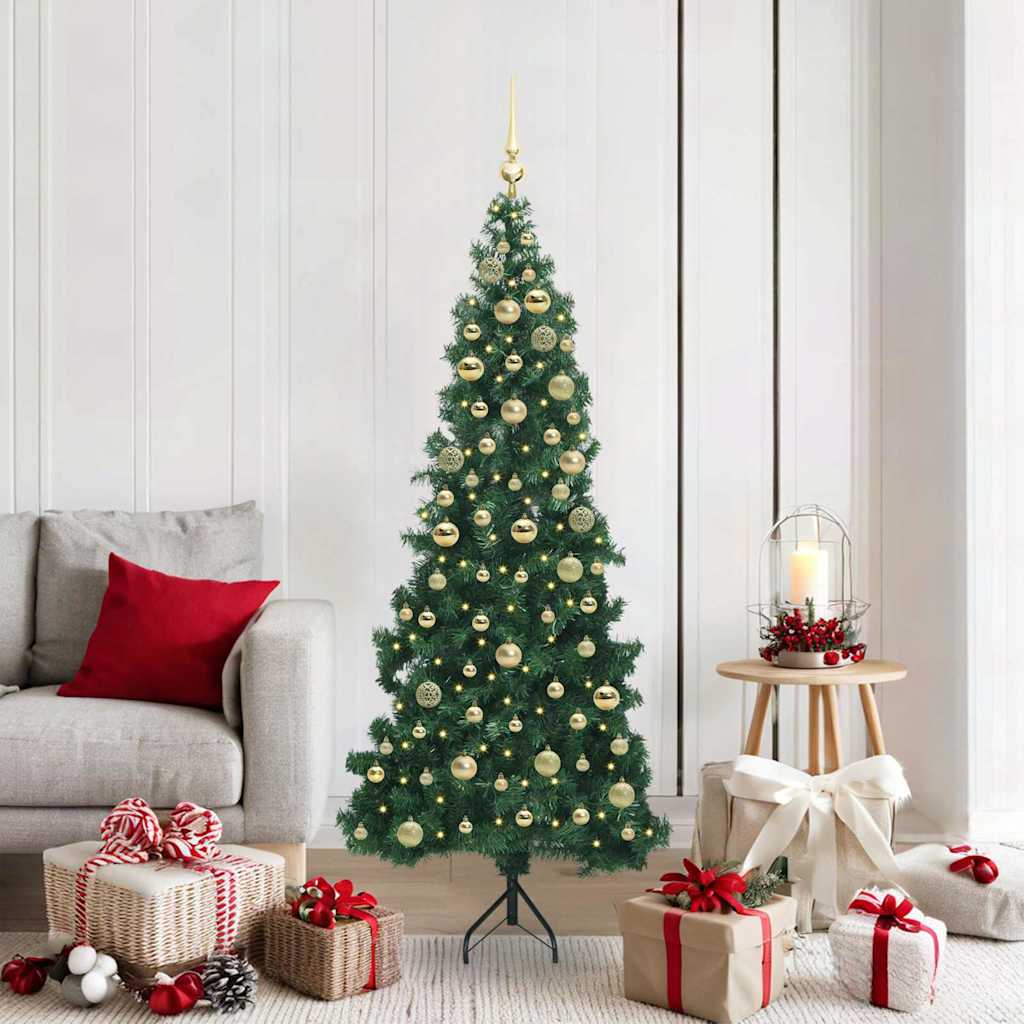 Arbre de Noël artificiel d'angle Vert 180 cm PVC et métal