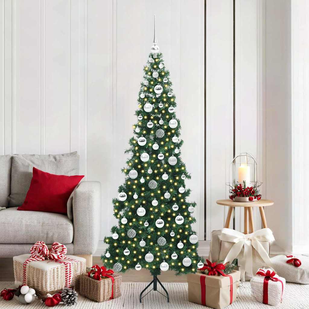 Arbre de Noël artificiel d'angle Vert 180 cm PVC et métal