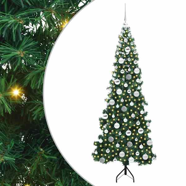 vidaXL Nurgas Kunstlik J&otilde;ulupuu Roheline 180 cm PVC ja metall