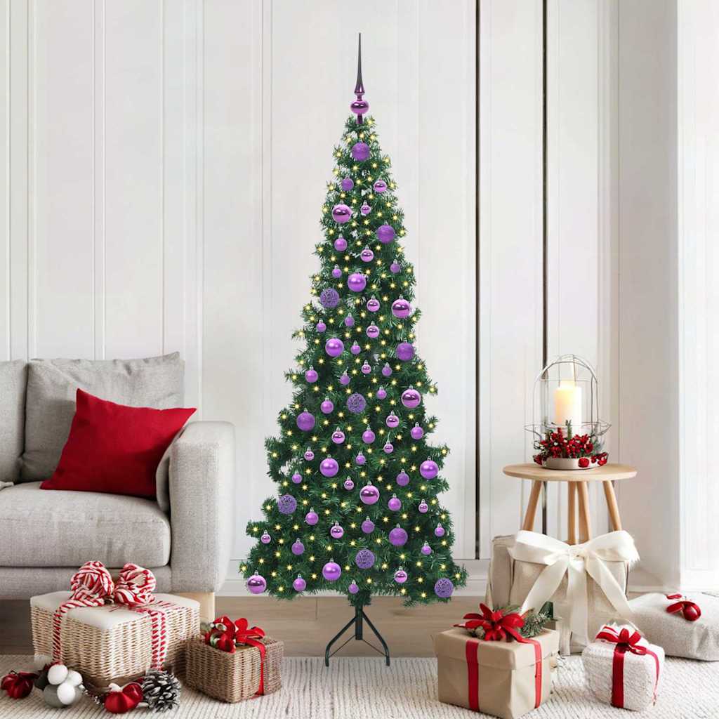 Arbre de Noël artificiel d'angle Vert 180 cm PVC et métal