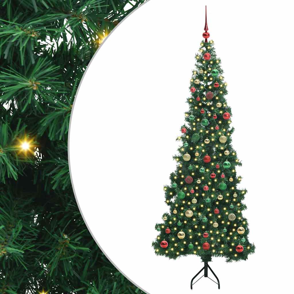 Arbre de Noël artificiel d'angle Vert 180 cm PVC et métal