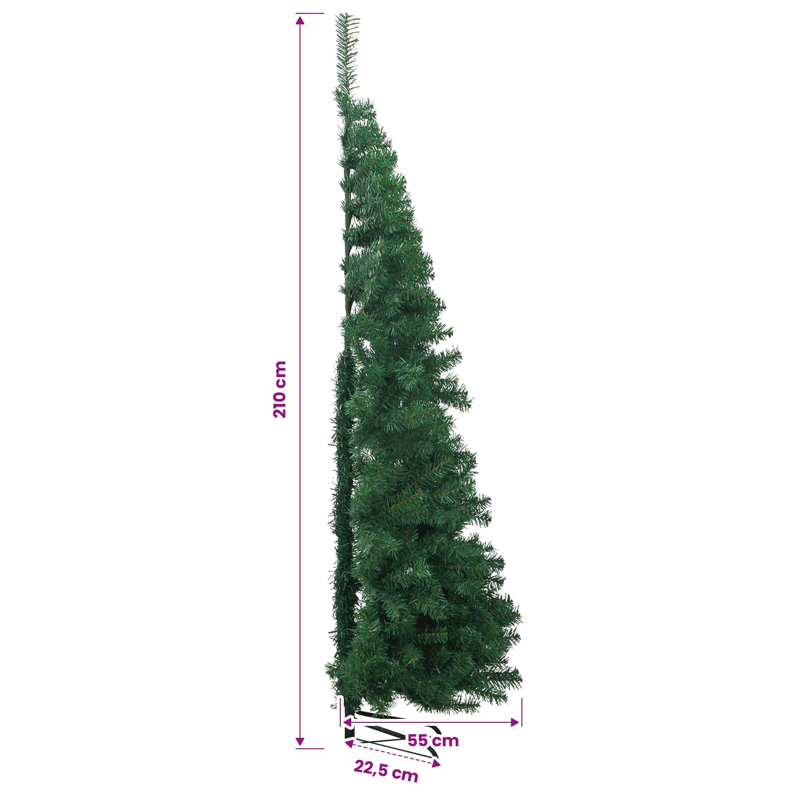 Kotično umetno božično drevo Zelena 210 cm PVC in kovina