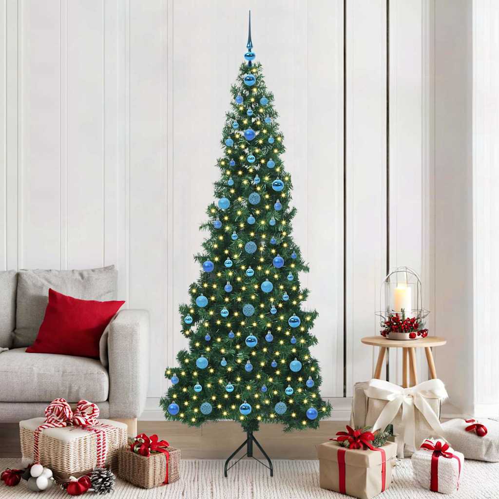 vidaXL Pom de Crăciun Artificial pentru Colț Verde 210 cm PVC și Metal