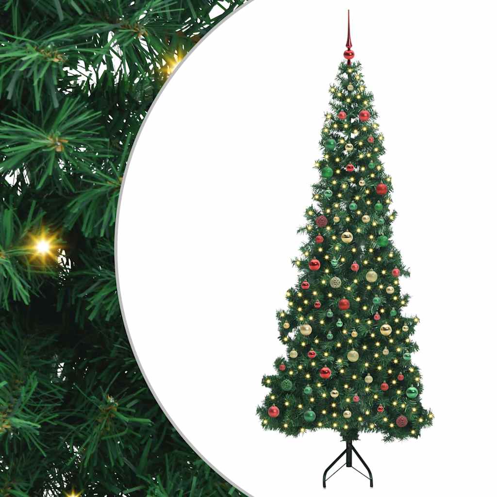 Arbre de Noël artificiel d'angle Vert 210 cm PVC et métal