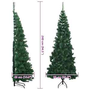 Rohový umělý vánoční stromeček Zelená 240 cm PVC a kov - obrázek 10