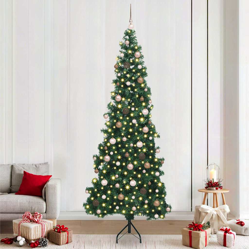 Arbre de Noël artificiel d'angle Vert 240 cm PVC et métal