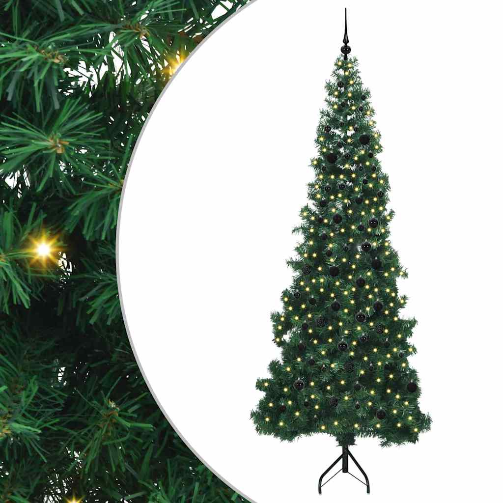 Arbre de Noël artificiel d'angle Vert 240 cm PVC et métal