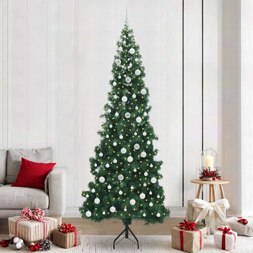 Arbre de Noël artificiel d'angle Vert 240 cm PVC et métal