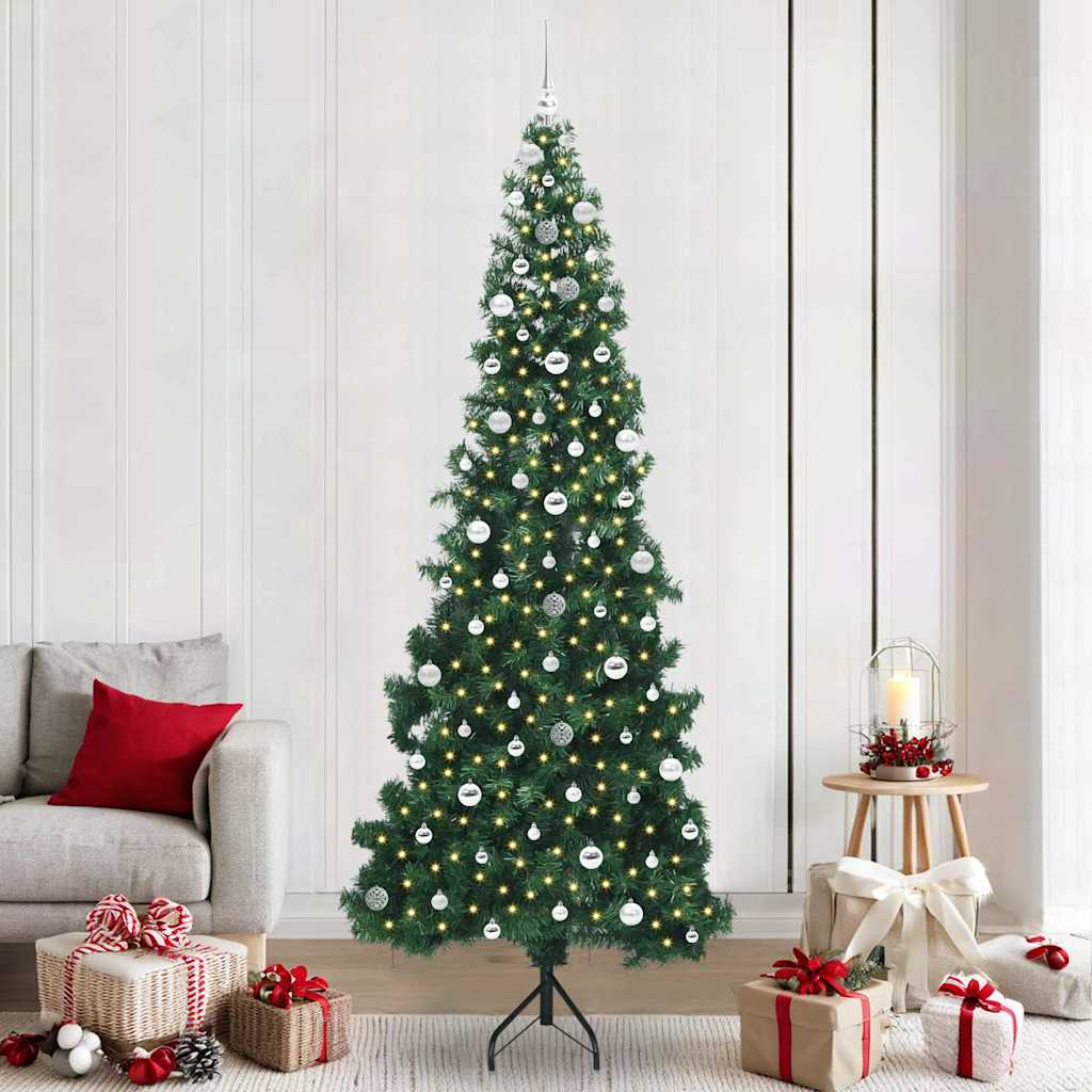 Arbre de Noël artificiel d'angle Vert 240 cm PVC et métal