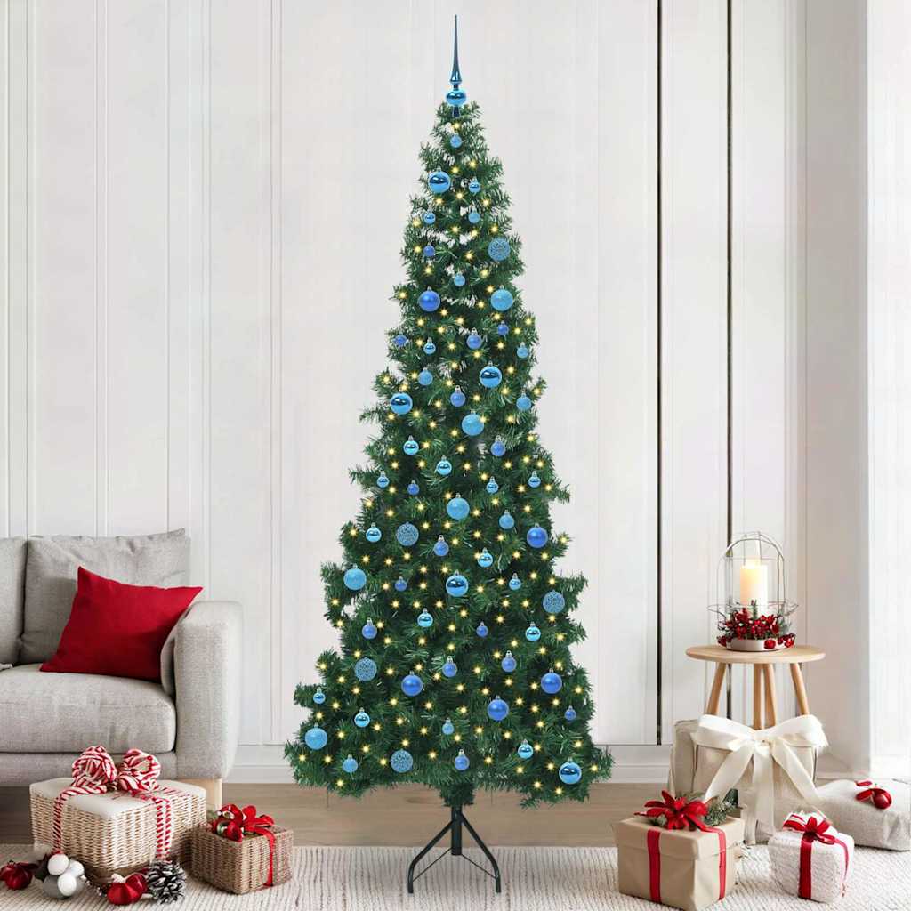 Arbre de Noël artificiel d'angle Vert 240 cm PVC et métal