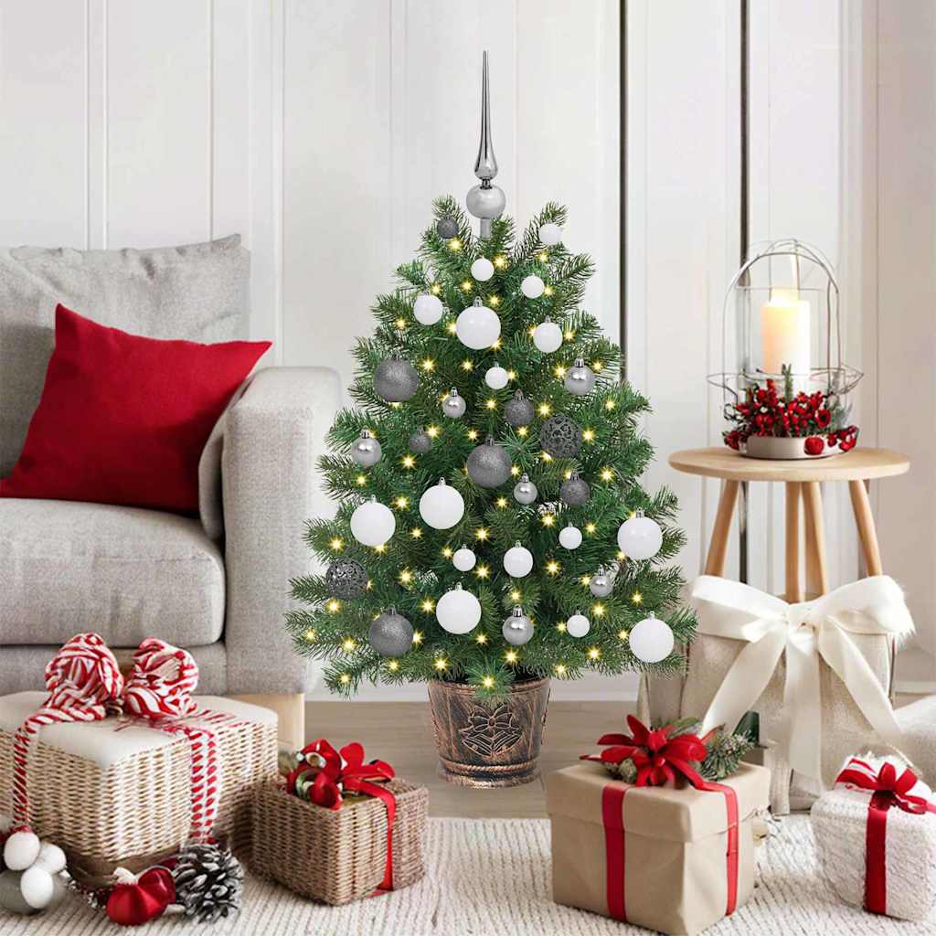 Sapin de Noël artificiel avec 150 LED Vert 90 cm PE et PVC
