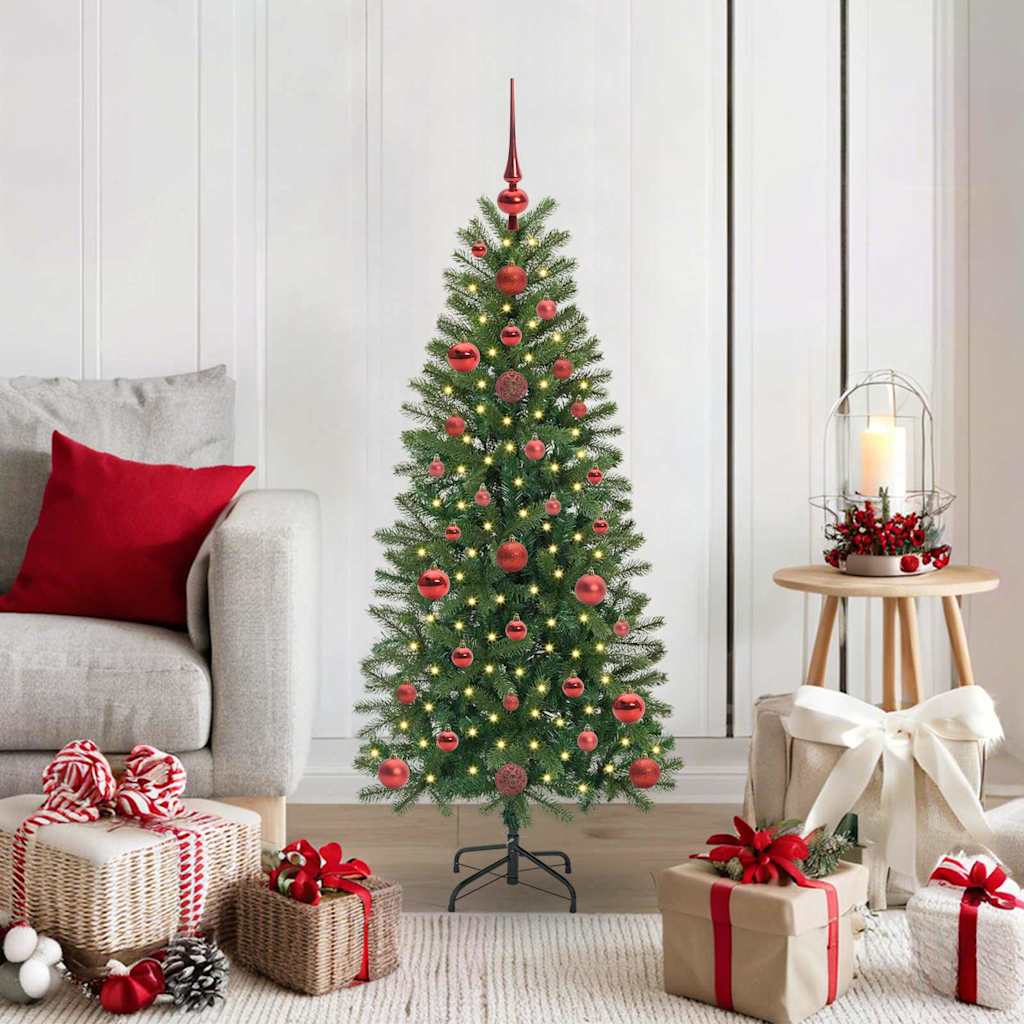 Sapin de Noël artificiel avec 150 LED Vert 120 cm PE et PVC