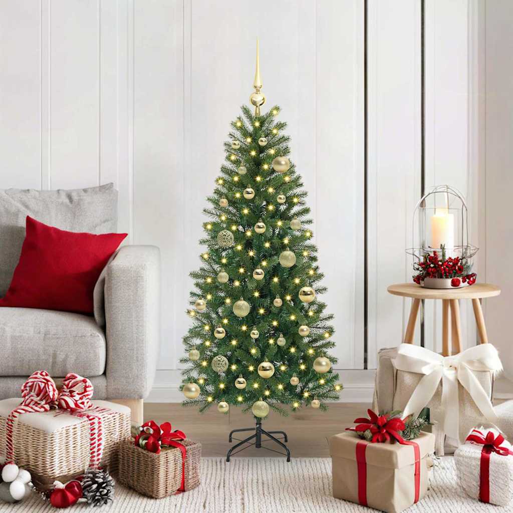 Sapin de Noël artificiel avec 150 LED Vert 120 cm PE et PVC